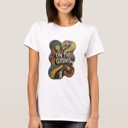 Playful Silver ON THE GRIND Print T-Shirt