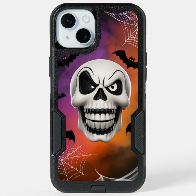 "Playful Skeleton Halloween iPhone  15 plus Case" (Back)