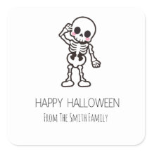 Playful Skeleton Halloween Sticker