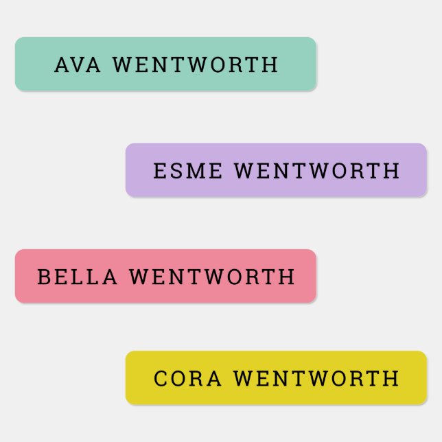 Playful Skinny Waterproof Adhesive Kids' Labels (Group)