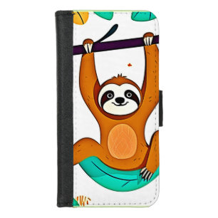 Playful Sloth Hanging from a Tree iPhone 8/7 Wallet Case