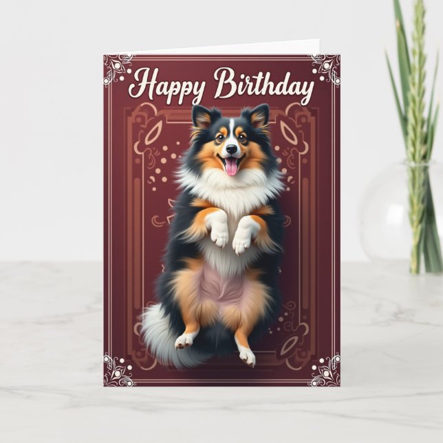Playful Smiling Dog Birthday Card (Front)