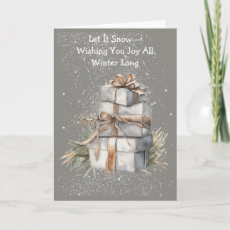 Playful Snowy Gifts Winter Card