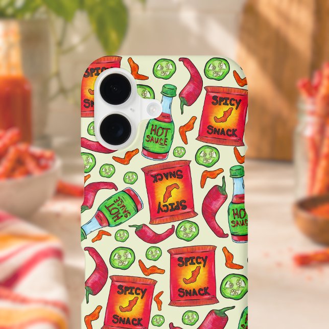 Playful Spicy Food Pattern Case-Mate iPhone Case (Creator Uploaded)