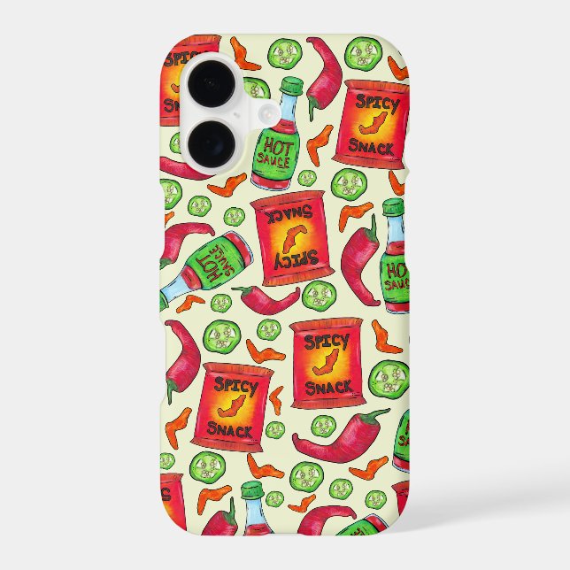 Playful Spicy Food Pattern Iphone Case (Back)
