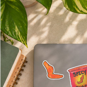 Playful Spicy Puff Snack Illustration Sticker