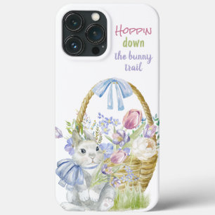 Playful Spring Easter Basket Bunny Pastel Floral iPhone 13 Pro Max Case