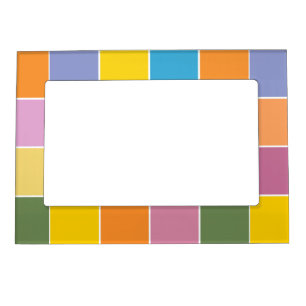 Playful Springtime Checkers Magnetic Frame