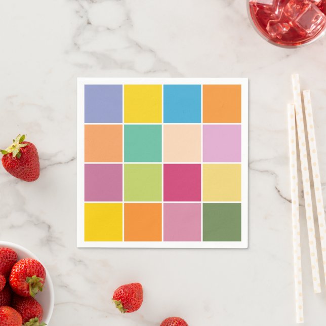 Playful Springtime Checkers  Napkins (Insitu)