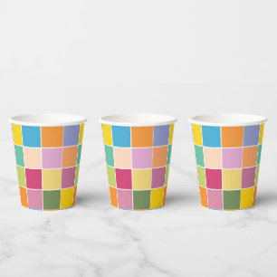 Playful Springtime Checkers  Paper Cups