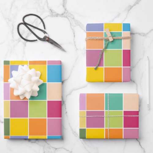 Playful Springtime Checkers  Wrapping Paper Sheets