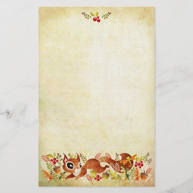 Playful Squirrel Stationery (Front)