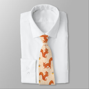 Playful Squirrels and Acorns Nature Lover Neck Tie