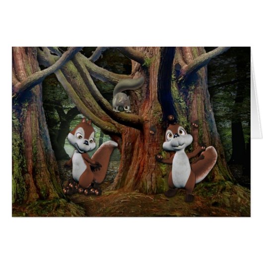 Playful Squrrels Cards (Front Horizontal)