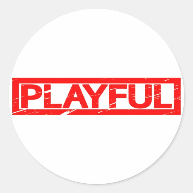 Playful Stamp Classic Round Sticker (Front)