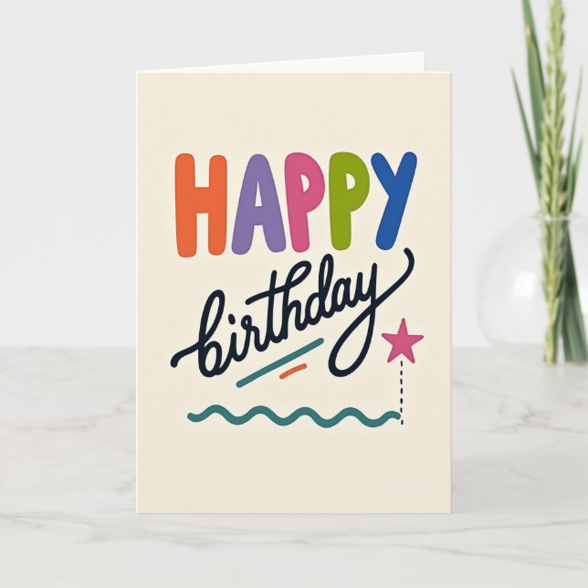 Playful Star Birthday Card (Front)