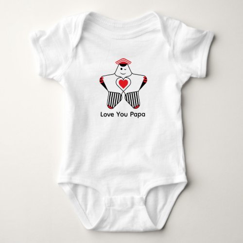 Playful Star Character With Heart Baby Bodysuit