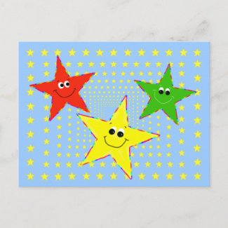 Playful Stars Postcard