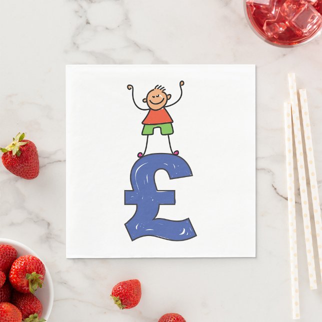 Playful Stick Figure Standing on Pound Napkins (Creator Uploaded)