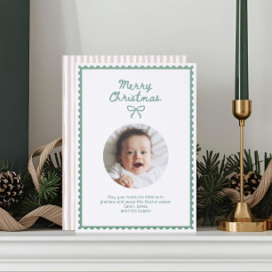 Playful Stripe Christmas Holiday Letterpess Card