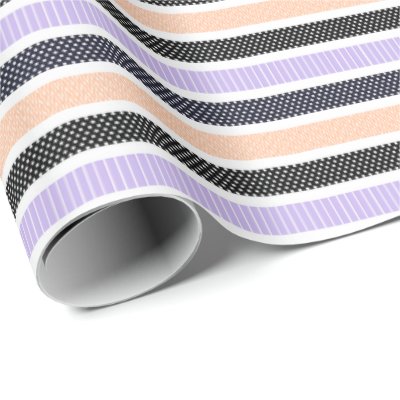 Playful Striped Polka Dot Pattern Wrapping Paper
