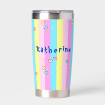 Playful Stripes Personalized Water Bottle