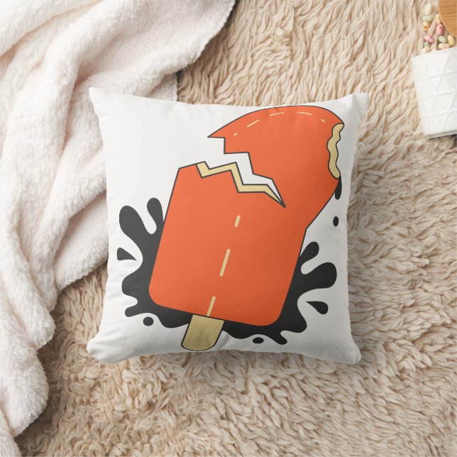Playful Summer Bite, Bold Popsicle Vibes Throw Pillow (Blanket)