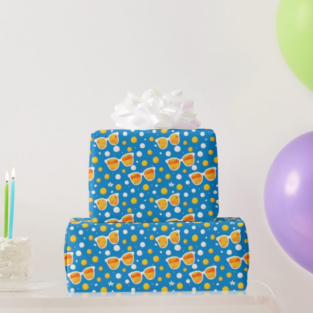 Playful Summer Sunglasses Pattern Wrapping Paper (Party Gifts)
