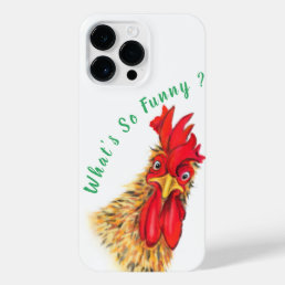 Playful Surprised Rooster Funny iPhone 14 Pro Max Case