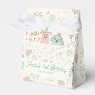 Playful Sweet and Three Kids Birthday Favor Box