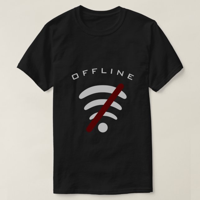 Playful T-Shirt Offline - No Wi-Fi - Free Zone (Design Front)