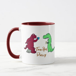 Playful Tea Party T-Rex Dinosaur Novelty Gift Mug