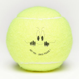 Playful Tennis Balls Curiosity Eyes - Smile