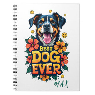 Playful text and elegant flowers for a stylish notebook