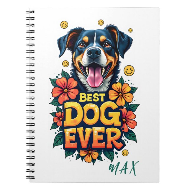 Playful text and elegant flowers for a stylish notebook (Front)