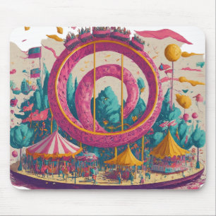 Playful Theme Park Mouse Pad
