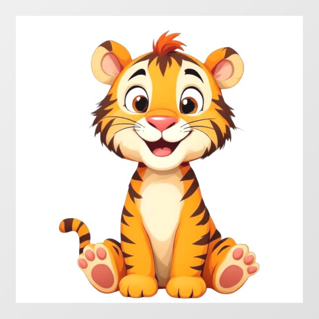  Playful Tiger Poster Décor Wall Decal (Front)