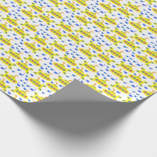 Playful Tiny Yellow Submarines Wrapping Paper Zazzle