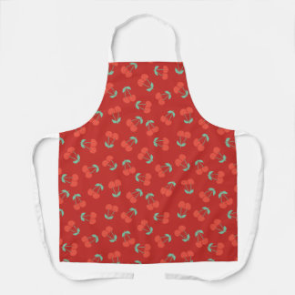 Playful Tossed Cherry Fruit in Crimson Chic Red Apron