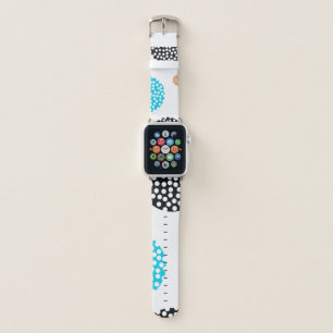 Playful, trendy, cool, fun, modern dotted circles apple watch band