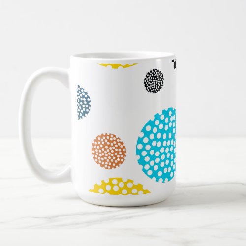 Playful trendy cool fun modern dotted circles coffee mug