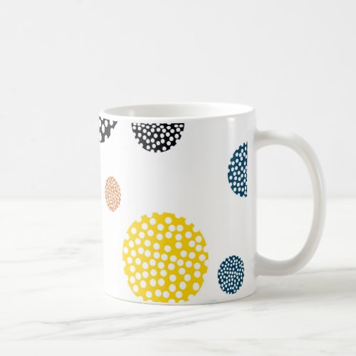 Playful trendy cool fun modern dotted circles coffee mug