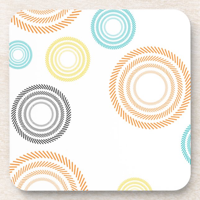Playful, trendy, cool, modern, simple circles beverage coaster (Front)