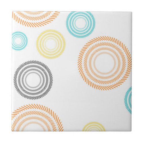 Playful trendy cool modern simple circles ceramic tile