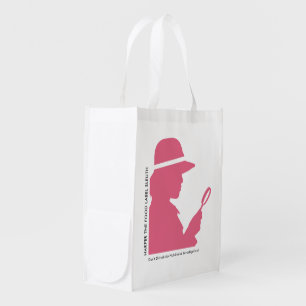 Playful Trendy Funny Food Label Shopping Custom Grocery Bag
