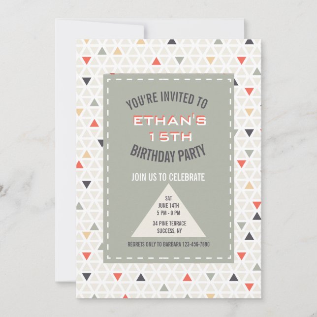 Playful Triangles Invitation (Front)