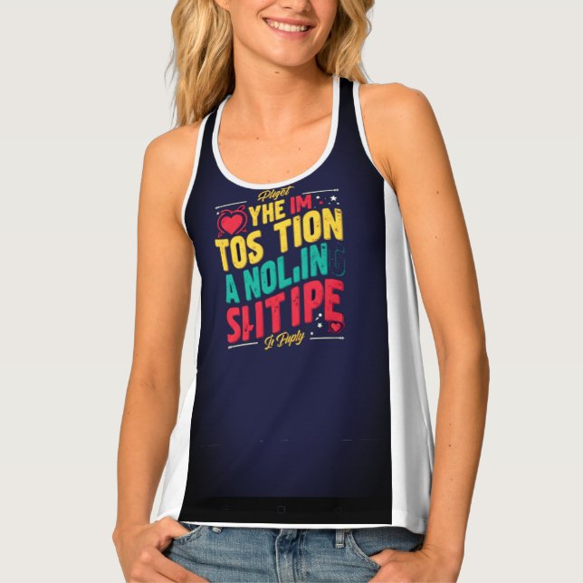 Playful Typography Design Tank Top (Front)
