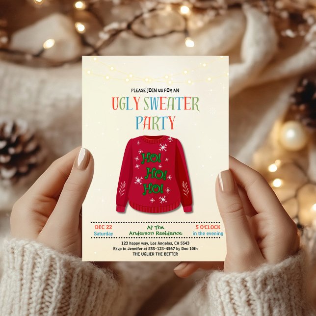 Playful Ugly Sweater Christmas Party - Fun Holiday Invitation (Creator Uploaded)