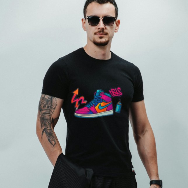 Playful Urban Vibes – Bold Streetwear Sneaker Art T-Shirt (Creator Uploaded)