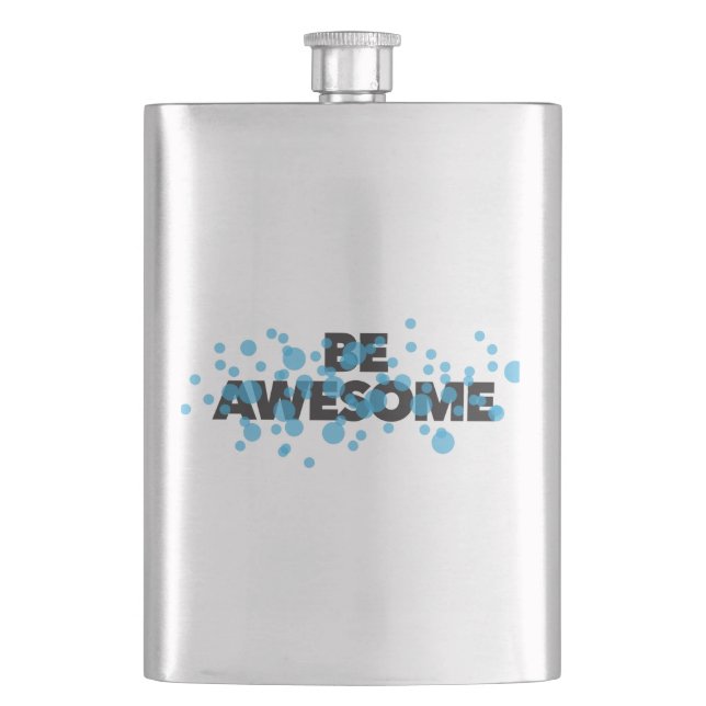 Playful, vibrant, bold, modern design Be Awesome Flask (Front)